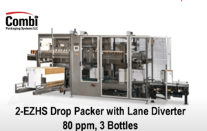 2-EZ HS DP Case Packer with Lane Diverter 3 Bottles