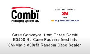 3) E3500 HL Side Loading Cups Feeding into Random Sealer
