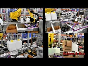 Robotic Case Packing Bottles with Inserts and Pamphlets