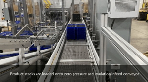 Vertical Loader with Integrated Case Erector Trays of Fuel Filters